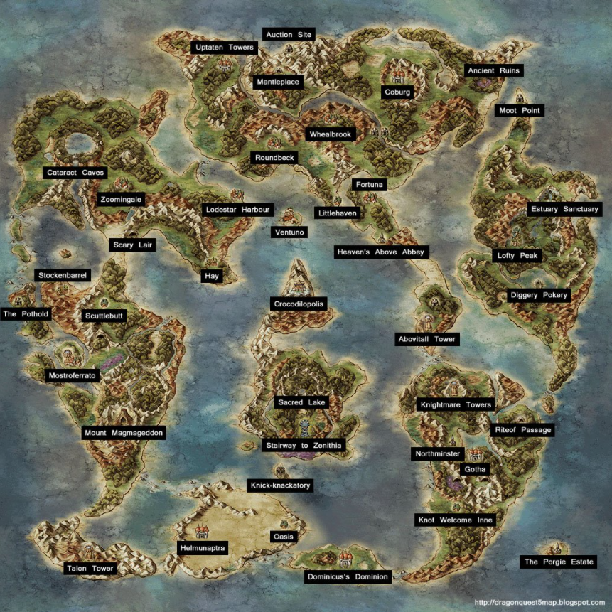 Dragon Quest 5 World Map